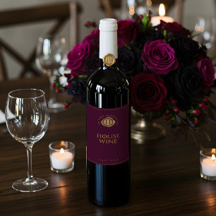 Elegant Family Monogram Gold Wax Seals Wine Label