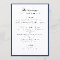 Elegant Family Name Blue Frame Wedding Dinner