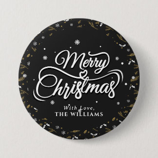 Elegant Family  Name | Merry Christmas 7.5 Cm Round Badge