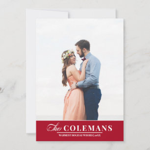 Elegant family name Red Holiday vertical photo