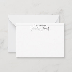 Elegant Family Name Simple Script Calligraphy Card