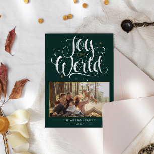 Elegant Family Photo and Name Christmas Holiday Card