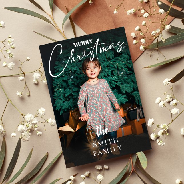 Elegant Family Photo Christmas Holiday Card (Creator Uploaded)