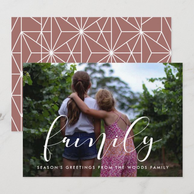 Elegant Family Photo Christmas Holiday Card (Front/Back)