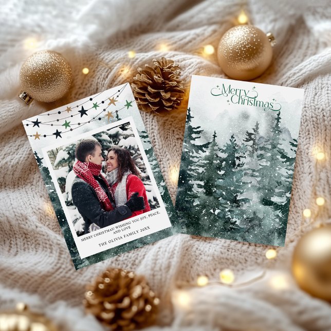 Elegant Family Photo Christmas Tree Holiday Card (Elegant Family Photo Christmas Tree Holiday Card)