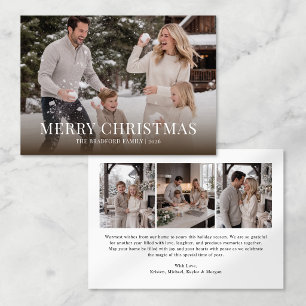 Elegant Family Photo Collage Christmas Card