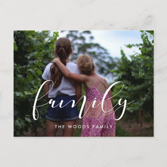 Elegant family photo holiday postcard (Front)