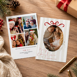 Elegant Family Photo Merry Christmas Card