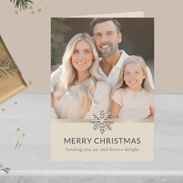 Elegant Family Photo Merry Christmas Card (Creator Uploaded)