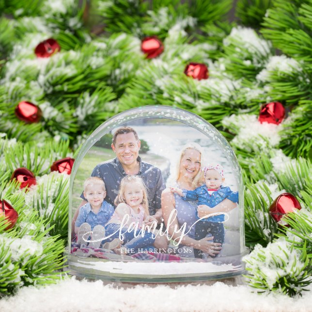 Elegant Family Photo Snow Globe (Christmas)