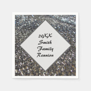 Elegant Family Reunion Black White Annual Dinner Napkin