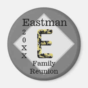 Elegant Family Reunion Keepsake Letter E Monogram Magnet