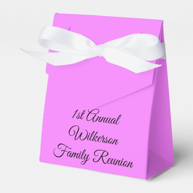 Elegant Family Reunion Lavender Favour Boxes (Front Side)