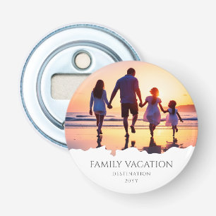 Elegant Family Vacation Family Trip Photo Bottle Opener