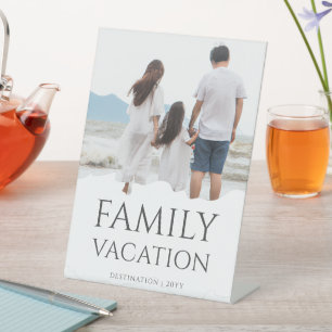 Elegant Family Vacation Family Trip Photo Pedestal Sign