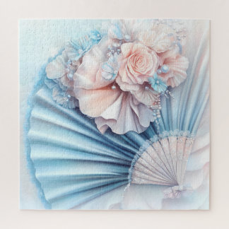 Elegant Fan and Florals Jigsaw Puzzle