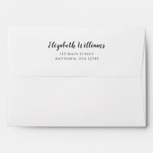 Elegant Fancy Cursive Script A7 5x7 Return Address Envelope