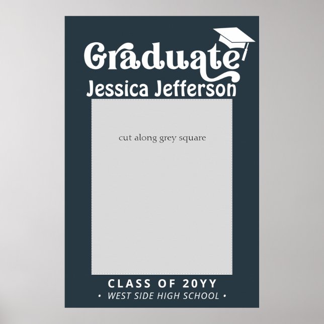 Elegant Fancy Graduation Photo Booth Frame Poster (Front)