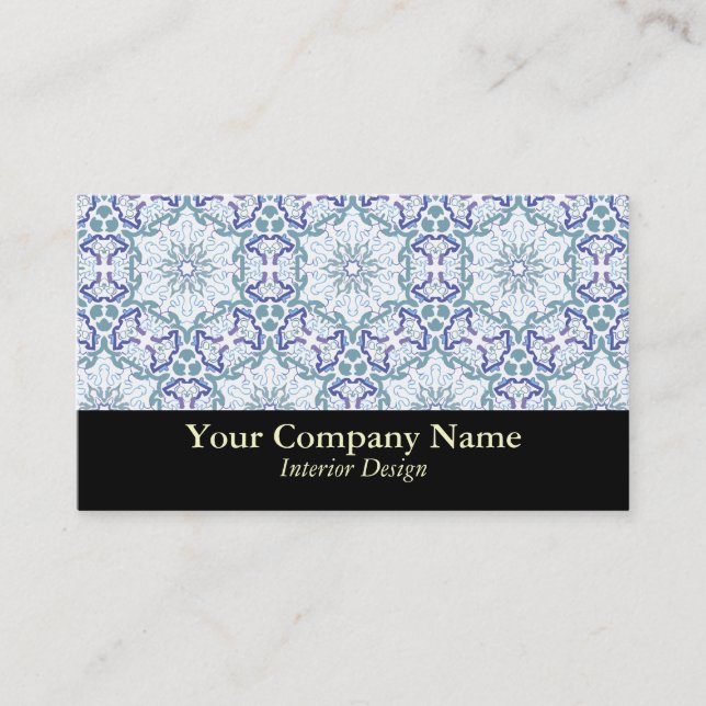 Elegant Fancy Pattern Custom Business Cards (Front)
