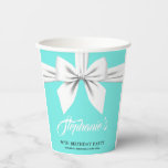 Elegant Fancy Tiffany Birthday Tableware Aqua Paper Cups<br><div class="desc">This aqua blue Tiffany theme birthday party napkins set is perfect for any woman, girl or teen who has everything. Use the products in this collection for birthday party, promotional event, sweet sixteen, anniversary, bridal shower, breakfast at an elegant restaurant or any milestone party with a luxury aesthetic. Teal blue,...</div>