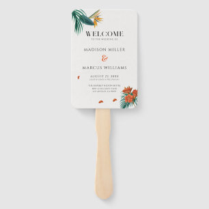 Elegant Fancy Tropical Flowers  Wedding Hand Fan