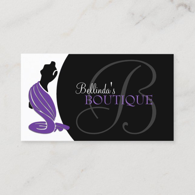 Elegant Fashion Boutique Business Card (Front)