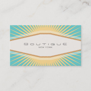 Elegant Fashion Boutique Turquoise Yellow Retro Business Card
