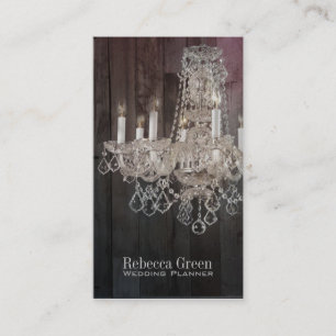 elegant  fashion boutique vintage chandelier business card