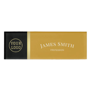 Elegant Fashion Colour Mustard Yellow & Black: Log Name Tag