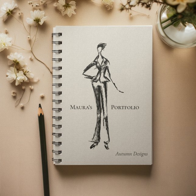 Elegant Fashion Designer Portfolio Sketch Notebook (Creator Uploaded)