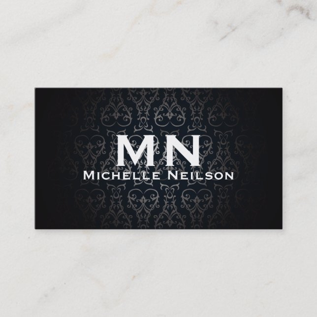 Elegant Fashion | Monogram Business Card (Front)