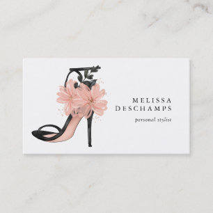 Elegant Fashion Shoe Illustration Personal Stylist Business Card