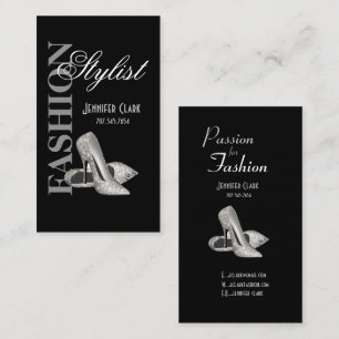 Elegant Fashion Stylist Designer with Stilettos  Business Card