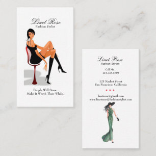 Elegant Fashion Stylist Girl  Business Card