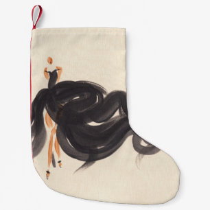 Elegant Fashion: Watercolor Lady Small Christmas Stocking