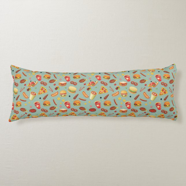 Elegant Fast Food Pattern Body Cushion (Front)