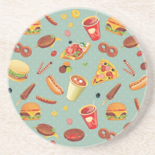 Elegant Fast Food Pattern Coaster