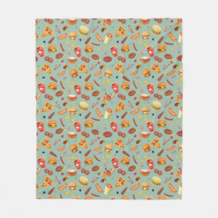 Elegant Fast Food Pattern Fleece Blanket
