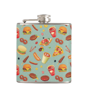 Elegant Fast Food Pattern Hip Flask