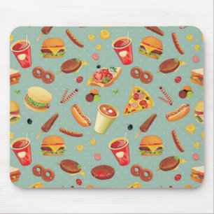 Elegant Fast Food Pattern Mouse Mat