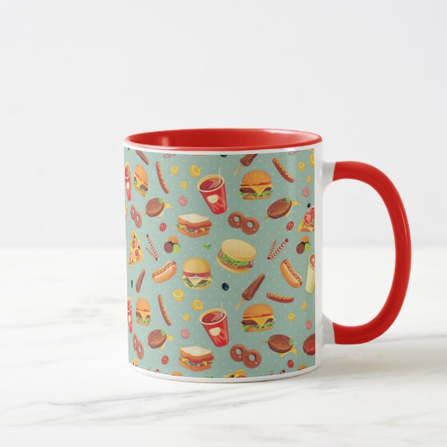 Elegant Fast Food Pattern Mug (Right)
