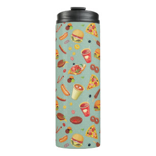 Elegant Fast Food Pattern Thermal Tumbler
