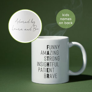 Elegant Father Definition Custom Kids Names Dad Coffee Mug