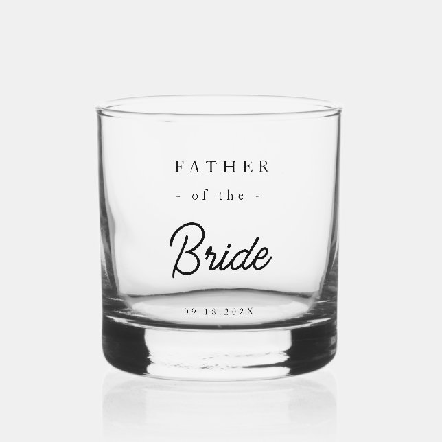 Elegant Father of the Bride Whiskey Glass (Front)