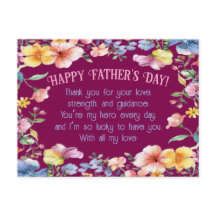 Elegant Father’s Day Postcard with Flroal Decor