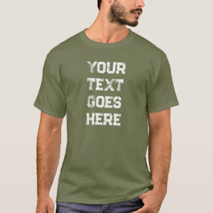 Elegant Fatigue Green Mens Modern Template Trendy T-Shirt