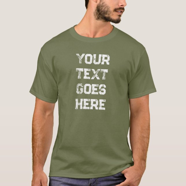 Elegant Fatigue Green Mens Modern Template Trendy T-Shirt (Front)