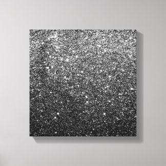 Elegant Faux Black Glitter Canvas Print