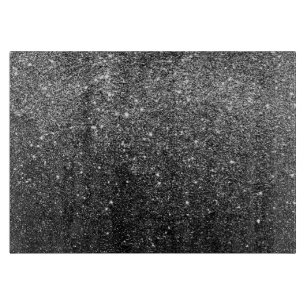 Elegant Faux Black Glitter Cutting Board