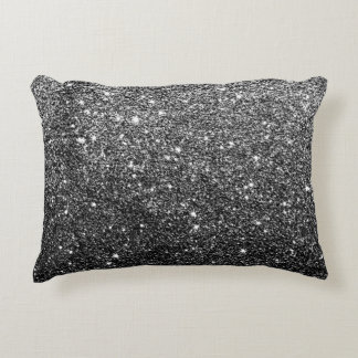 Elegant Faux Black Glitter Decorative Cushion